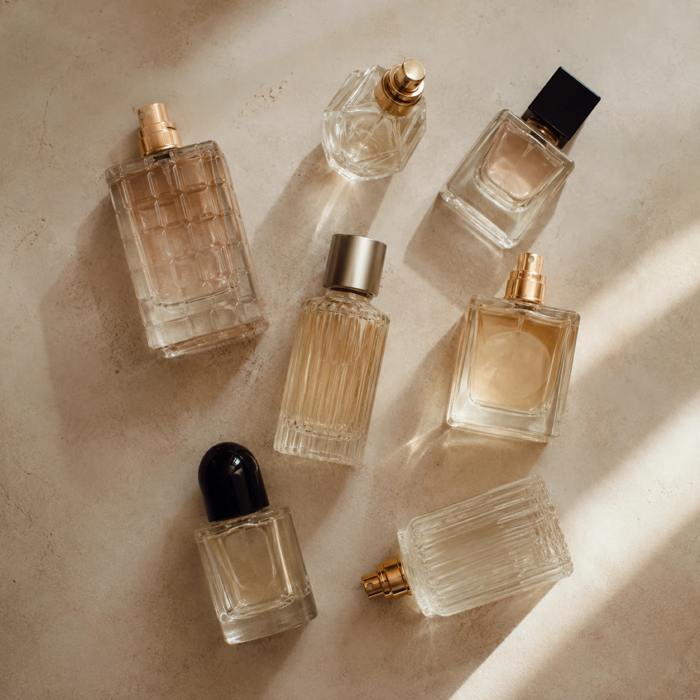 Diversi flaconi di profumo provati senza risultato